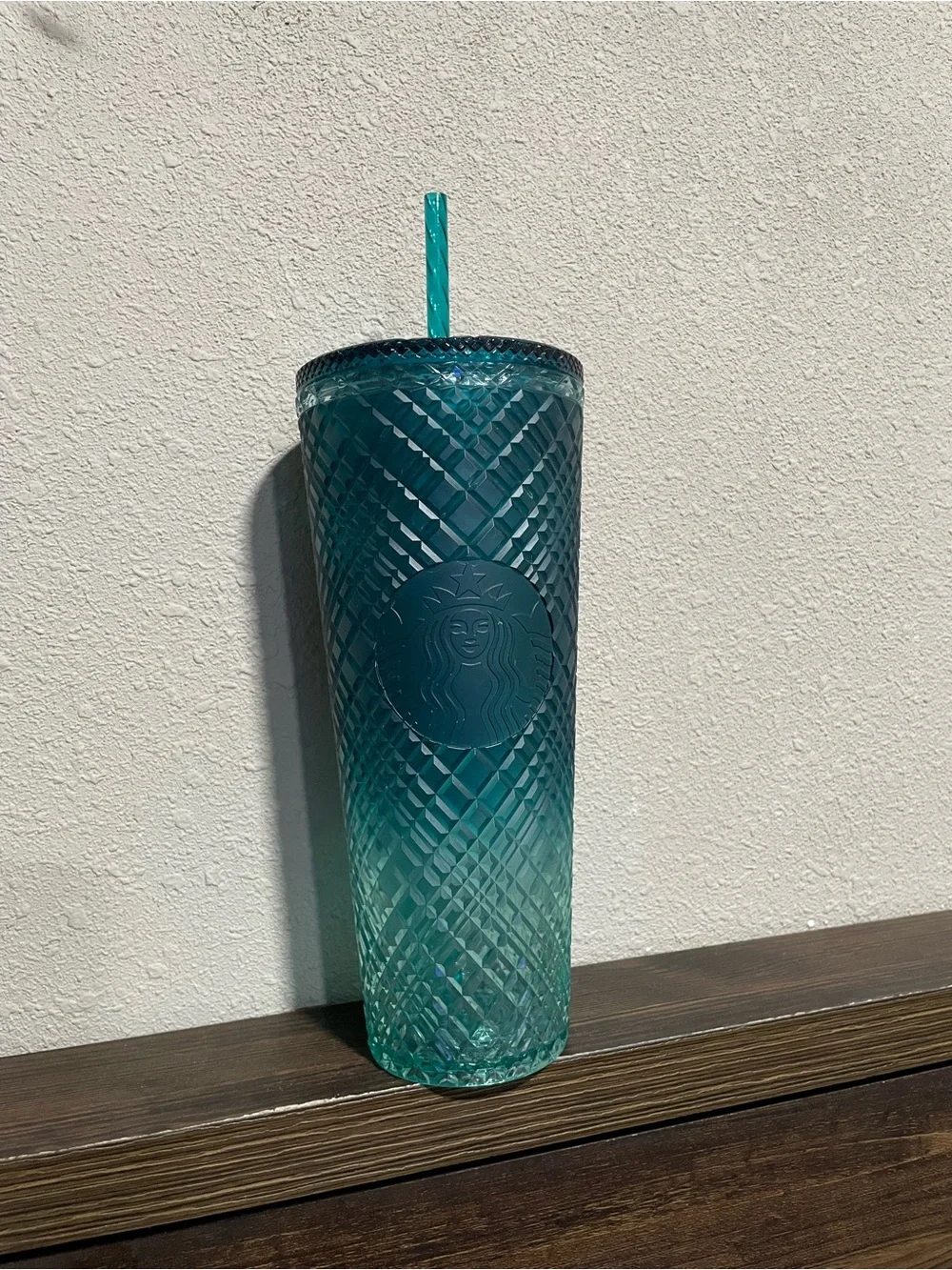 Starbucks Teal to Aqua Ombre Studded Tumbler with Straw
